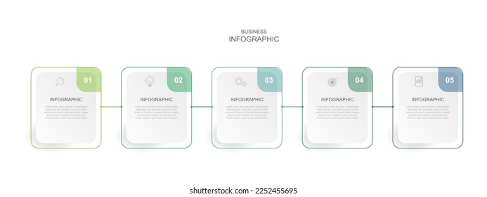 Infographic template vector with five step or option for web and graphic design.