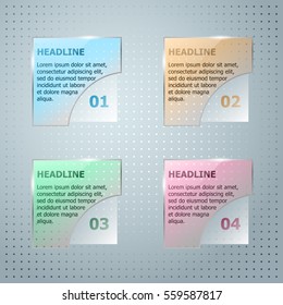 Infographic template. Vector glassy square infographic elements