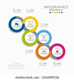 Plantilla de infografía. Ilustración vectorial. Se puede utilizar para diseño de flujo de trabajo, diagrama, opciones de paso empresarial, banner, diseño web.