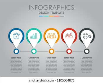 Infographic template. Vector illustration. Can be used for workflow layout, diagram, business step options, banner, web design.