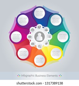 Infographic template. Vector illustration. Can be used for workflow layout, diagram, business step options, banner, web design - Vector 