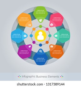 Infographic template. Vector illustration. Can be used for workflow layout, diagram, business step options, banner, web design - Vector 