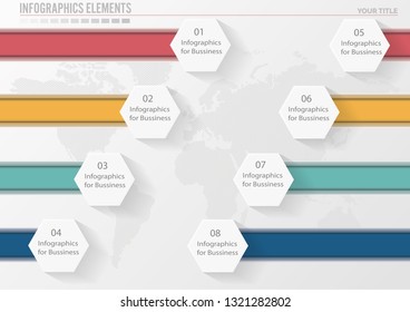 Infographic template. Vector illustration. Can be used for workflow layout, diagram, business step options. 8 step