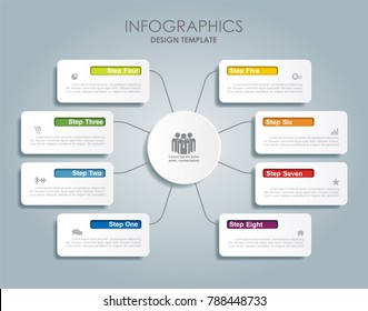 Infographic template. Vector illustration. Can be used for workflow layout, diagram, business step options, banner, web design.
