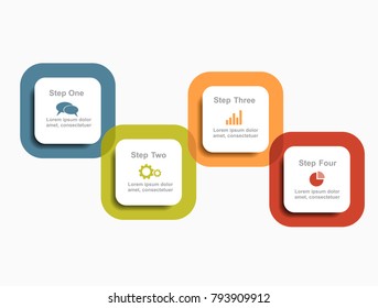 Plantilla infográfica. Ilustración vectorial. Se puede utilizar para el diseño del flujo de trabajo, diagrama, opciones de paso de negocio, Anuncio, Diseño web.