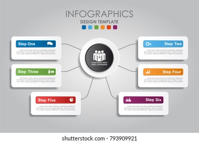 Infographic template. Vector illustration. Can be used for workflow layout, diagram, business step options, banner, web design.