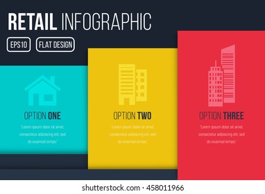 Infographic template vector illustration, flat color web banner design