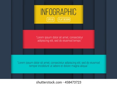 Infographic template vector illustration, flat color web banner design