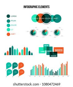 Infographic Template Vector Set, Simple Business Presentation Design. Circular Bar, Pie Chart, Diagram Business Template, Education, Report. Annual Report, Communication, Data Targeting Inforgaphics