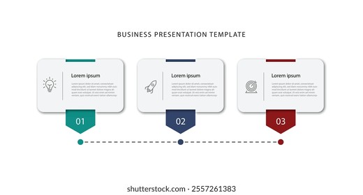 Infographic template vector. Timeline process paper style with line square with 3 step concept can be used for workflow, business presentation and web graphic design 