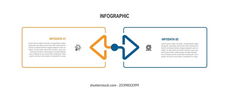 Infographic template vector. Workflow layout with 2 step concept. 