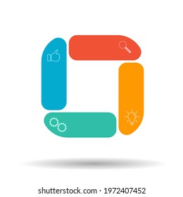 Infographic template with visual icons. 4 stages of business, training, marketing or financial success. Vector illustration