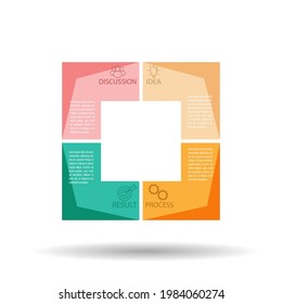 Infographic template with visual icons. 4 stages of business, training, marketing or financial success. Vector illustration