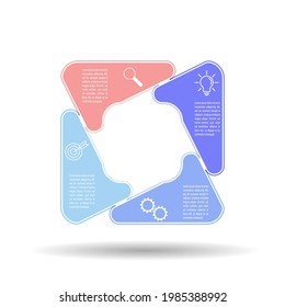 Infographic template with visual icons. 4 stages of business, training, marketing or financial success. Vector illustration
