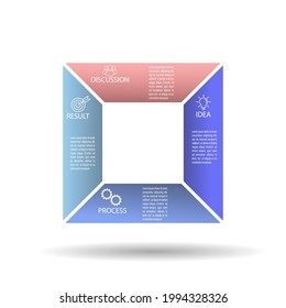 Infographic template with visual icons. 4 stages of business, training, marketing or financial success. Vector illustration