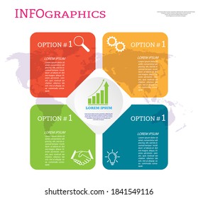 Infographic template with visual icons. 5 stages of business, training, marketing or financial success. Vector illustration