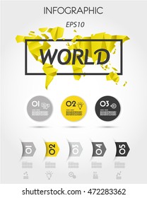 infographic template, world map