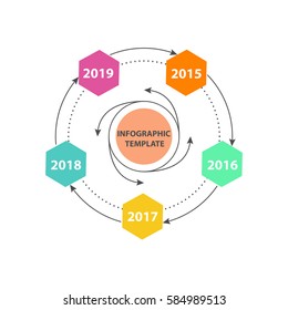 Infographic template. Years perspective timeline diagram. Vector EPS 10