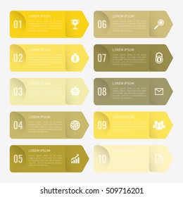 infographic template yellow 10 options