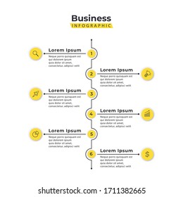 Infographic Template Yellow Vertical 6 Steps