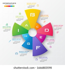 Infographic template,Business concept with 9 options,Vector illustration.