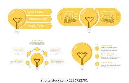 Infographic templates with bulb and place for your text, idea concept, education infographics, vector eps10 illustration