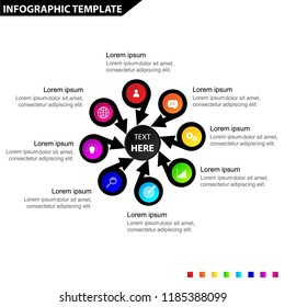 Infographic Templates for Business in rainbow color  Fresh and Elegant