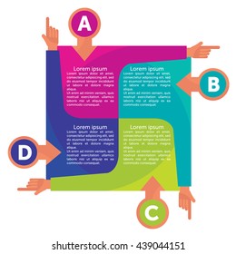 Infographic Templates for Business Vector Illustration. Four options infographic banner. Flat design style