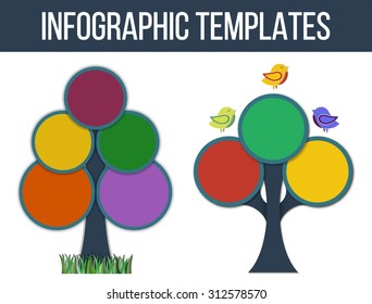 Infographic templates in form of tree for your design. EPS.10 vector illustration. 