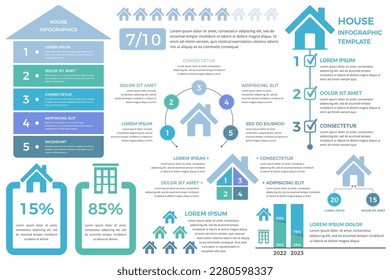 Infographic templates with houses, real estate infographics, vector eps10 illustration