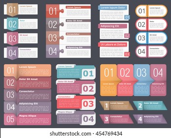 Infographic templates with numbers and text, business infographics elements set, workflow, process, steps or options, vector eps10 illustration