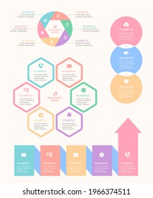 Infographic templates for step-by-step process design.
