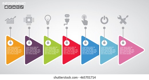 infographic templates. Timeline, arrow, circle diagram banners with many options, steps, parts. Can be used for chart, graph, business report, presentation, workflow layout, web design etc.