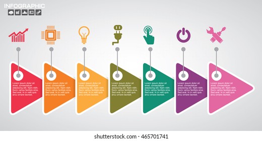 infographic templates. Timeline, arrow, circle diagram banners with many options, steps, parts. Can be used for chart, graph, business report, presentation, workflow layout, web design etc.