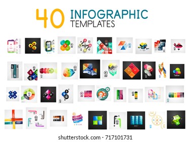 Plantillas infográficas. Mega colección de vectores