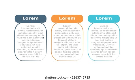 Infographic with text. Place to compare objects or clients, inscriptions. Analytics and evaluation, work with statistics and marketing research. Scheme and stages. Cartoon flat vector illustration