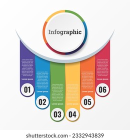 Infographic that reports about the workflow in each step with a total of 6 topics.