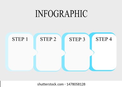 Infographic, there is 4 frame for adding text inside. Business and finance concept. Frame for presentation. Vector.