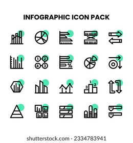 Infographic Thick Outline icon pack