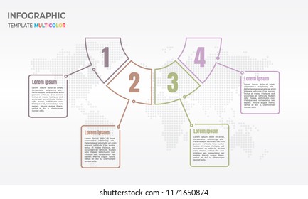 Infographic thin line circle design 4 options.