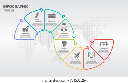 Infographic thin line design 8 options.