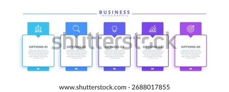Infographic thin line design with icons and 5 options or steps. Infographics for business concept. Can be used for presentations banner, workflow layout, process diagram, flow chart, info graph