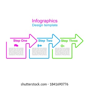 Infographic Thin line design template with icons and 3 options 