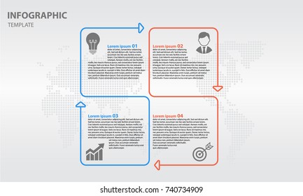 Infographic thin line design template, 4 options.