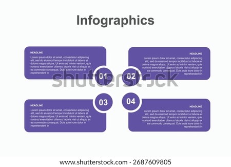Infographic this graphic concisely illustrates four steps with numbered icons and supporting text.
