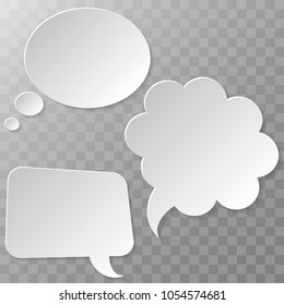 Infographic thought bubble. speech bubbles on transparent background with shadow Vector illustration.