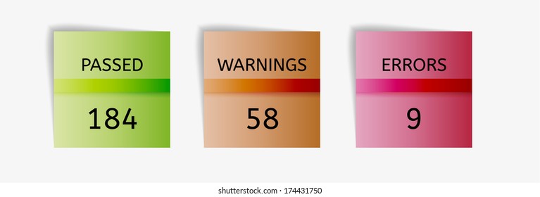 infographic with three color boxes elements with colors like traffic lights on gray background