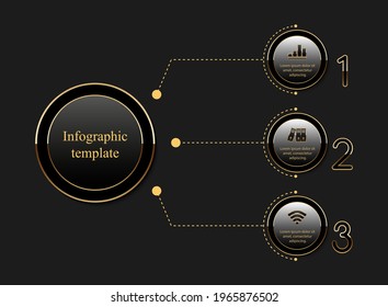 Infographic three round options and number