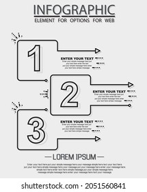 Infographic of three simple style options in black and white tenth edition
