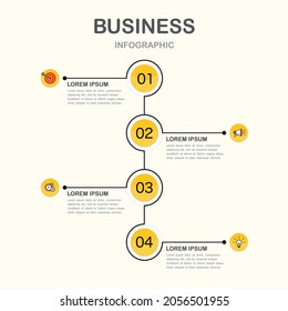 Infographic timeline 4 steps for a business to success